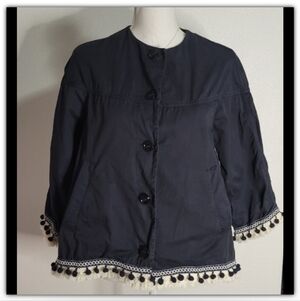 Zara fringe tassel style jacket size xs oversized